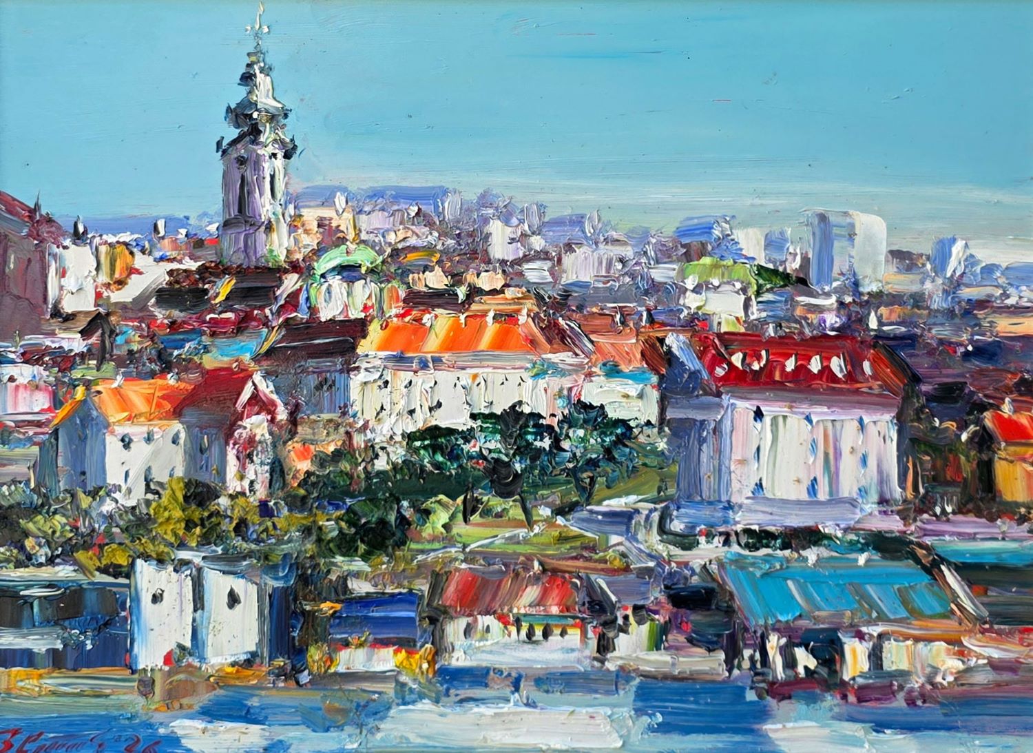 Slika Đorđa Stanića - Pogled na Beograd - Image 2