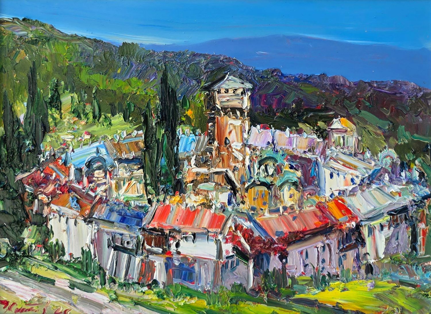 Slika Đorđa Stanića - Pogled na Hilandar - Image 2