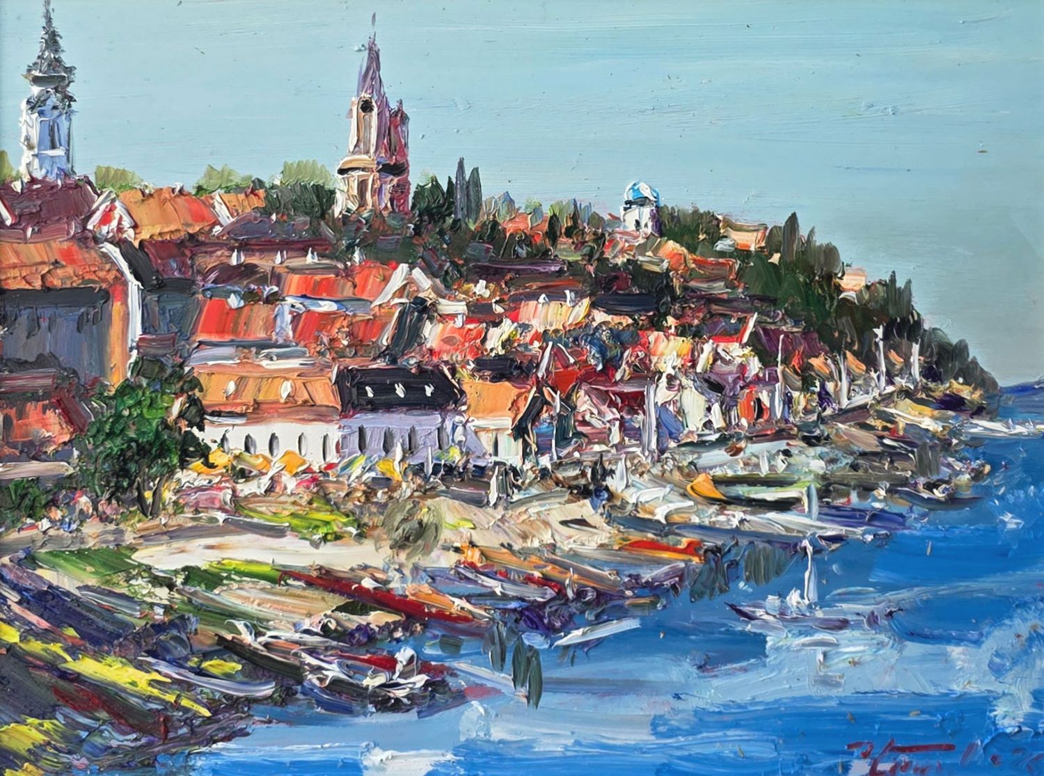 Slika Đorđa Stanića - Zemun na reci - Image 2